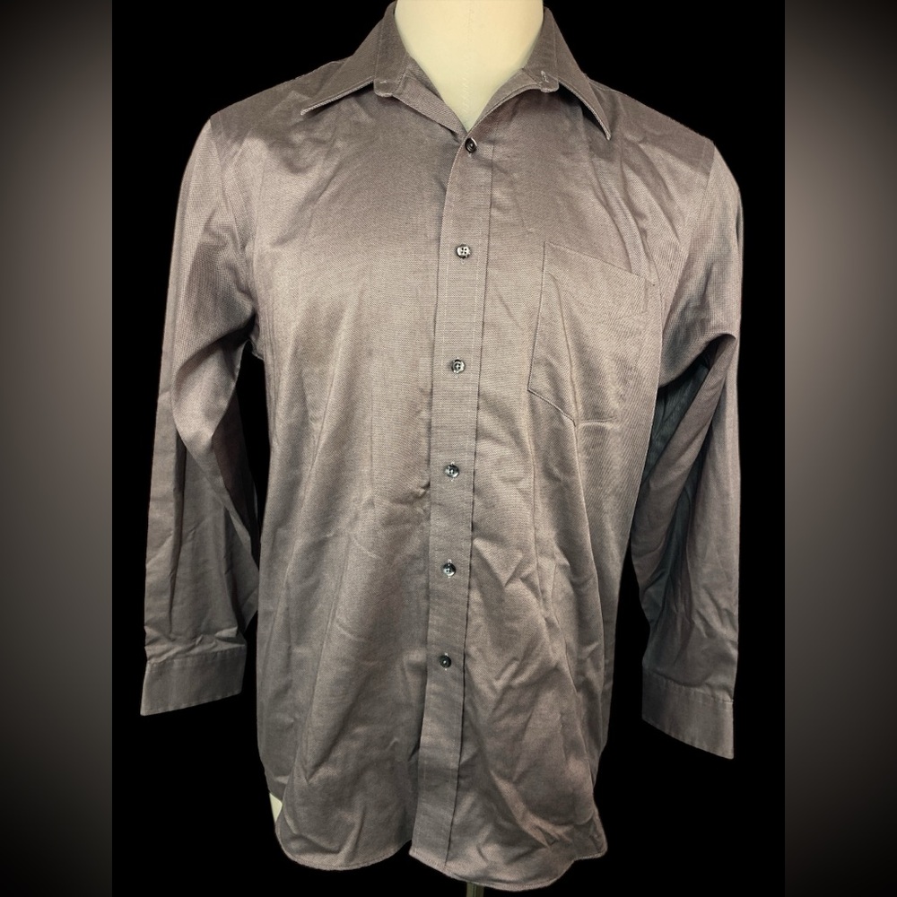 Stafford Men's Gray Long Sleeve Dress Shirt 16 1/2-34/35